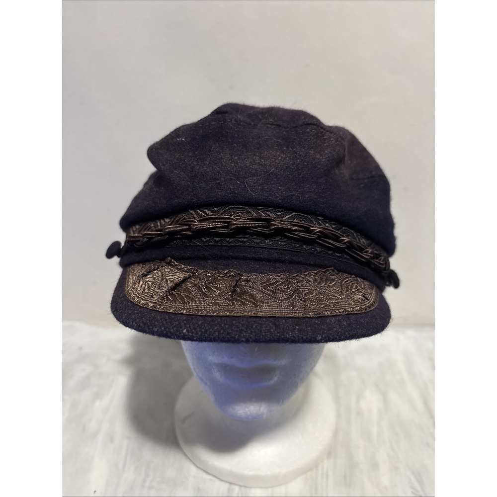 Vintage Aegean Greek Fisherman's Cap Hat 7 1/4 Dark Purple